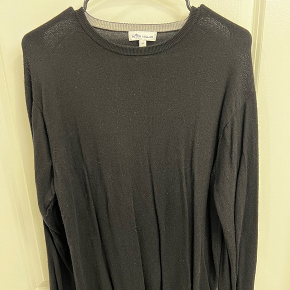 Peter Millar Black Crewneck Merino Wool Sweater - Picture 4 of 4